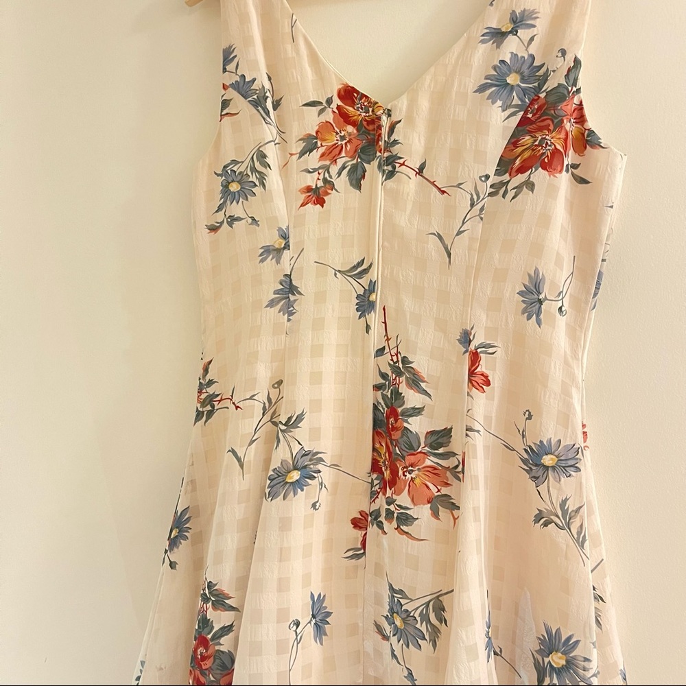 Vintage floral checkered dress - Picture 5 of 5